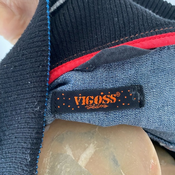 VIGOSS | denim bomber varsity jean jacket - Picture 9 of 11